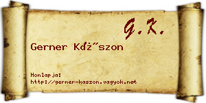 Gerner Kászon névjegykártya